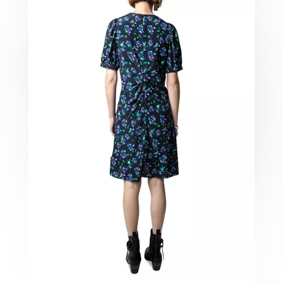 Zadig & Voltaire Rixe Bianca Silk Floral Print Dress 100% Silk $548 NWT - Picture 4 of 11